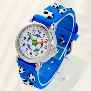 Watch Soccer Sports Kids Youth Unisex Silicone Colorful Adjustable Band Analog
